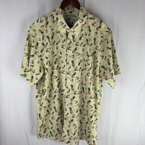 Dixxon Fist Mens XL Pina Colada Coconut Pineapple Lime Hawaiian Button Shirt